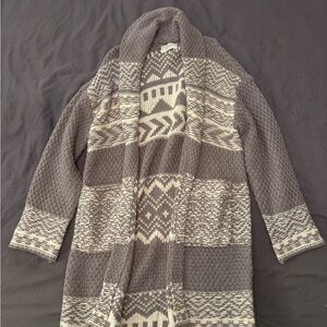 Lucky Brand Fair Isle Print Coatigan